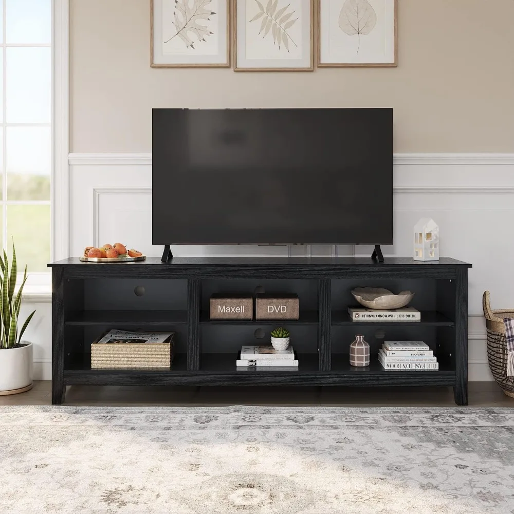 TV Stand, Moden 6 Cubby TV Stand for 75-inch TV, Television Stands Entertainment Center Media Stand with Storage TV Table Stand