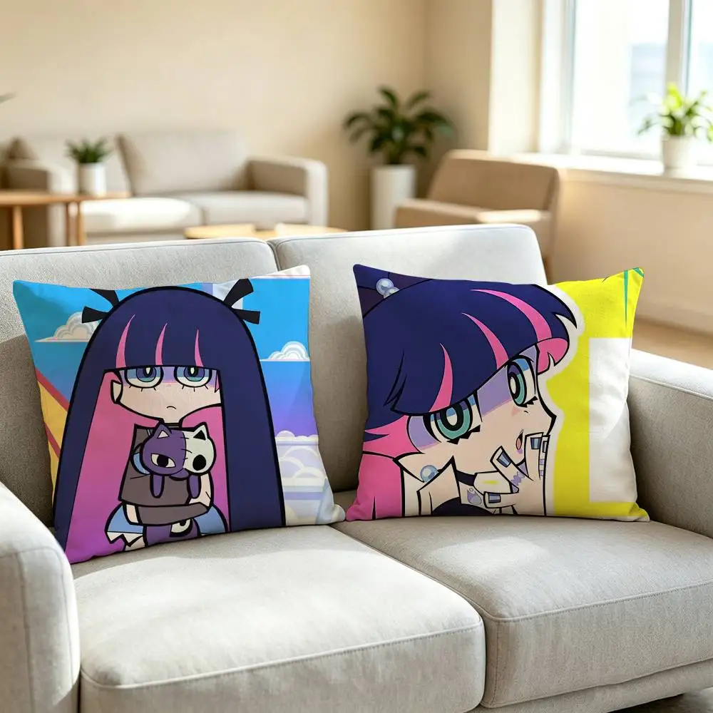 Anime Panty Stocking with Garterbelt Square Double-Sided printed Pillow Case Bedroom Bedside Pillow Sofa Cushion Cover