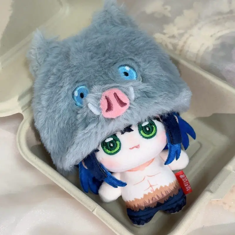 

10cm Demon Slayer Plush Toy Inosuke Hashibira Cotton Doll With Removable Pig Headgear Cute Soft Stuffed Doll Anime Merch Toys