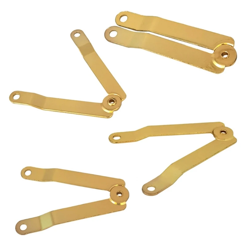 652F Pack Of 6 Gold Tone Metal Hinges Multipurpose Gold Metal Lid Hinges set for Secure Lid Support In Home Furnishings