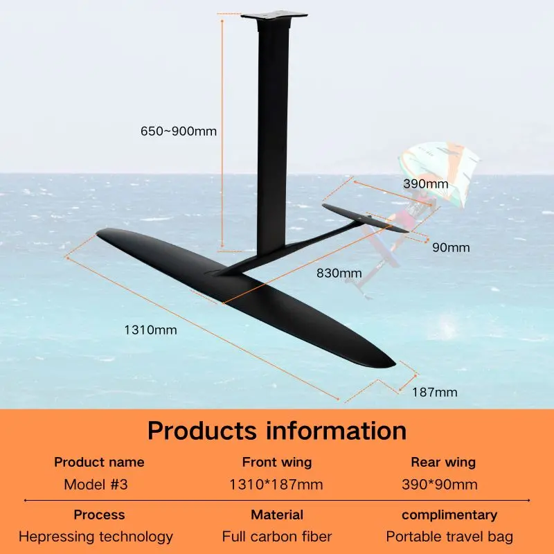 Lightweight Carbon Hydrofoil Wing Model3 - Versatile Foil Design For Wingfoil, Windsurf, Kitesurf, Efoil