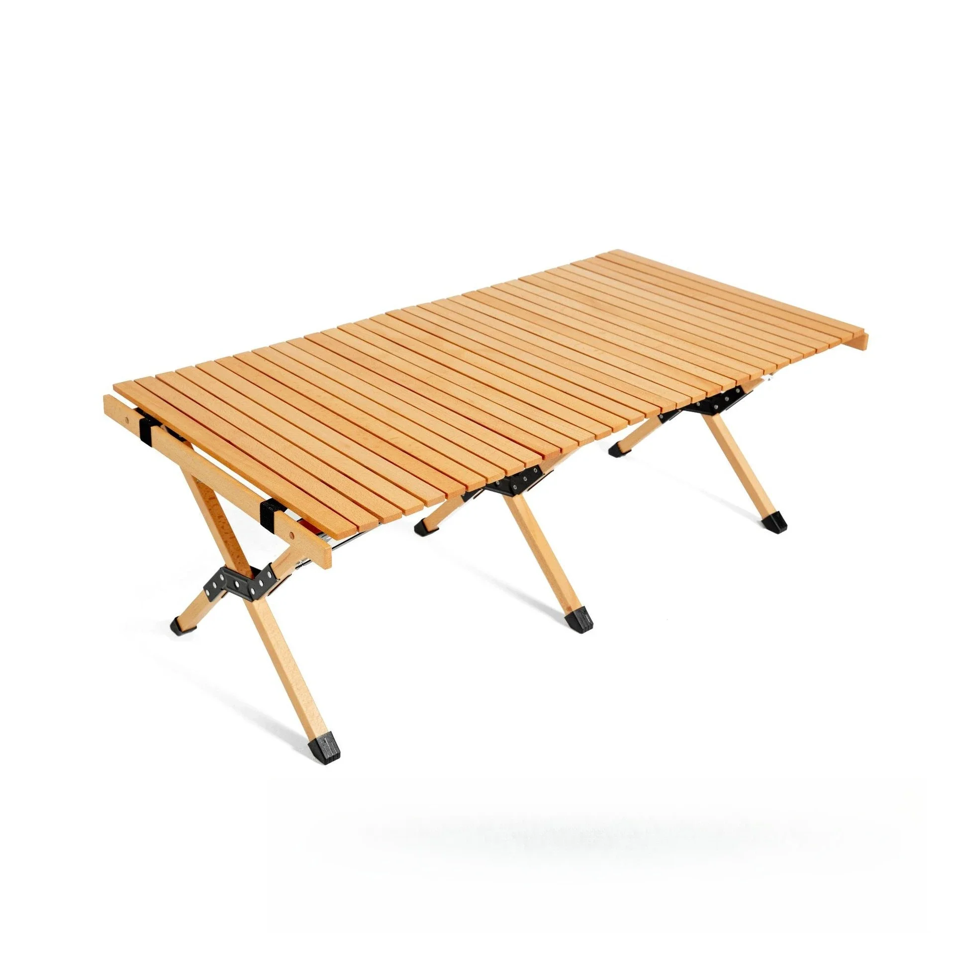 

Beech egg roll table, outdoor, folding, camping, travel, home barbecue portable stall picnic table