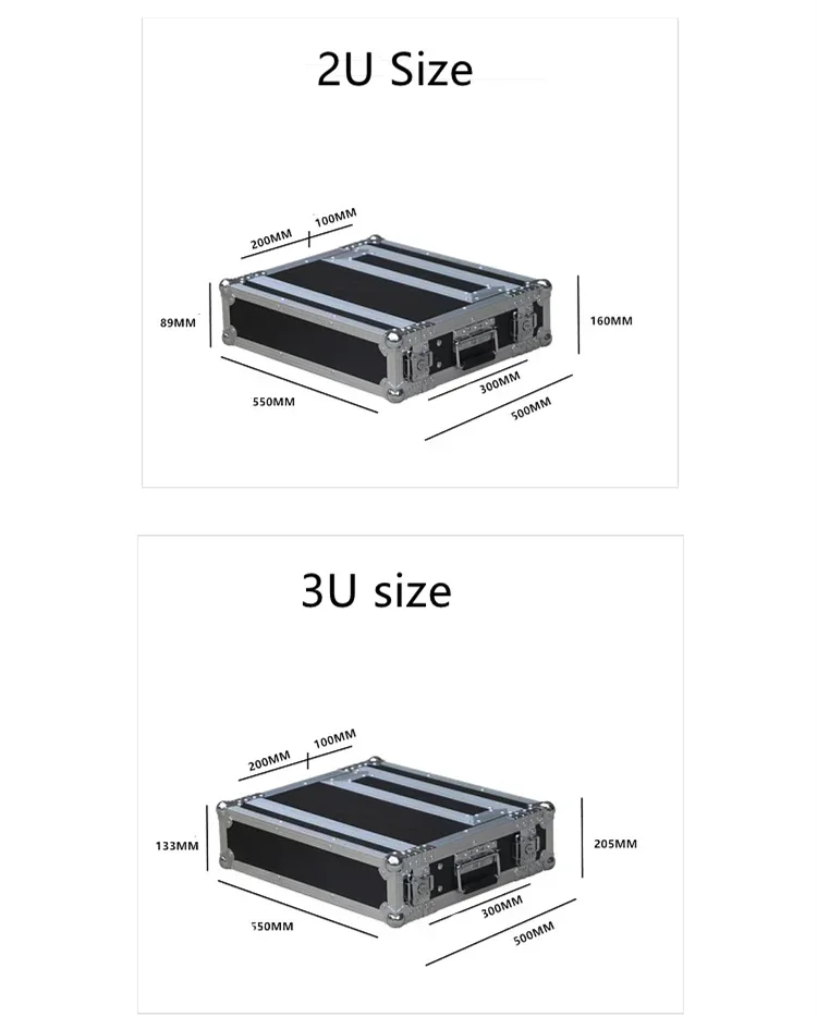 Customize Aluminum 2U 3U Flight Case for Wireless Microphone