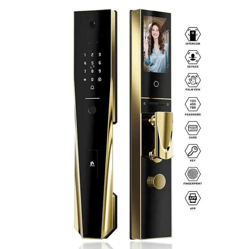 3D Face Digital Palm Recognition Smart - Biometric Front Door Security
