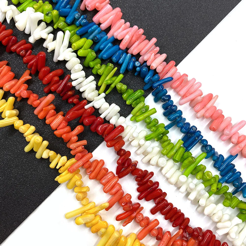 

Irregular Multicolor Coral Beads for Needlework Stick Shape Artificial Coral Charm DIY Jewelry Necklace Bracelet Accessories
