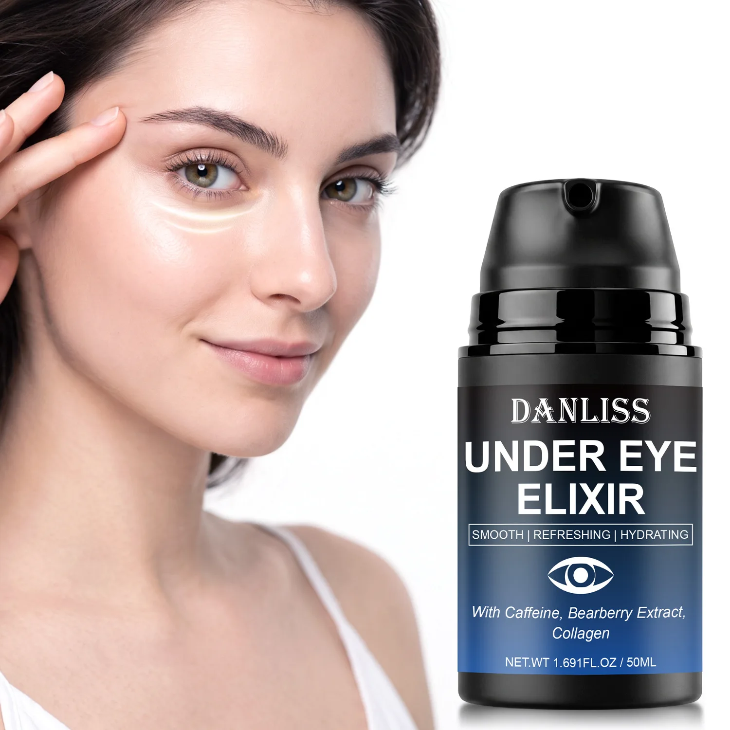 Under Eye Elixir with Caffeine, Bearberry Extract & Collagen–Smoothing,Refreshing & Hydrating Eye Serum to Revitalize Tired Eye.
