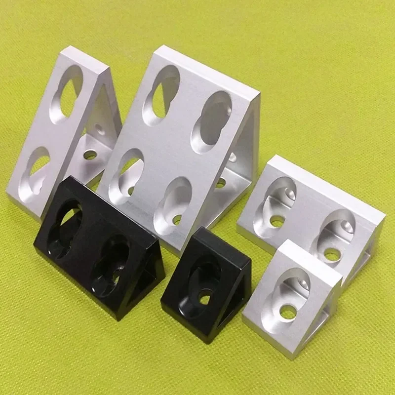 Black Silver 2020 3030 4040 2040 3060 4080 Aluminum Profile Right Angle Triangle Block Triangle Connector for CNC 3D Parts