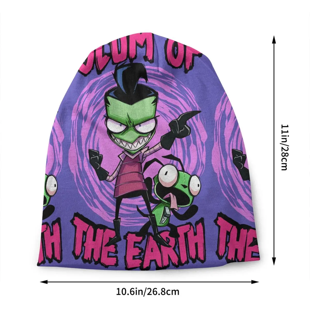 Custom I-Invaders Z-Zims Cartoon Skullies Beanies Caps Winter Warm Knit Hat Men Women Fashion Adult Bonnet Hats Outdoor Ski Cap