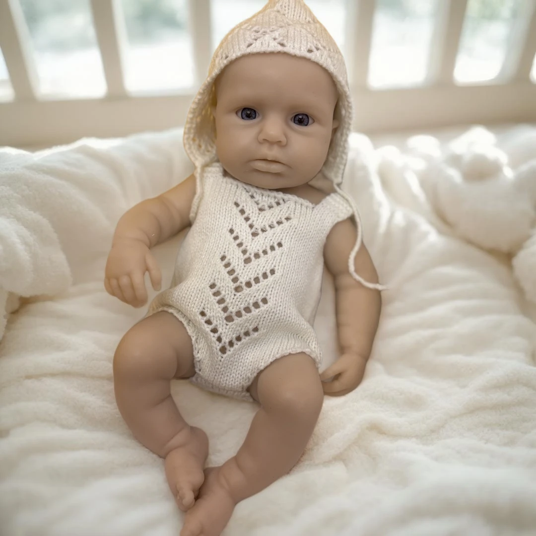 ตุ๊กตาซิลิโคนเด็กผู้หญิงเปิดตา 33 ซม. รุ่นลูลู่ ทาสีแล้ว ปากเปิด สัมผัสนุ่ม ล้างทำความสะอาดได้ เหมือนจริง ทารกแรกเกิด