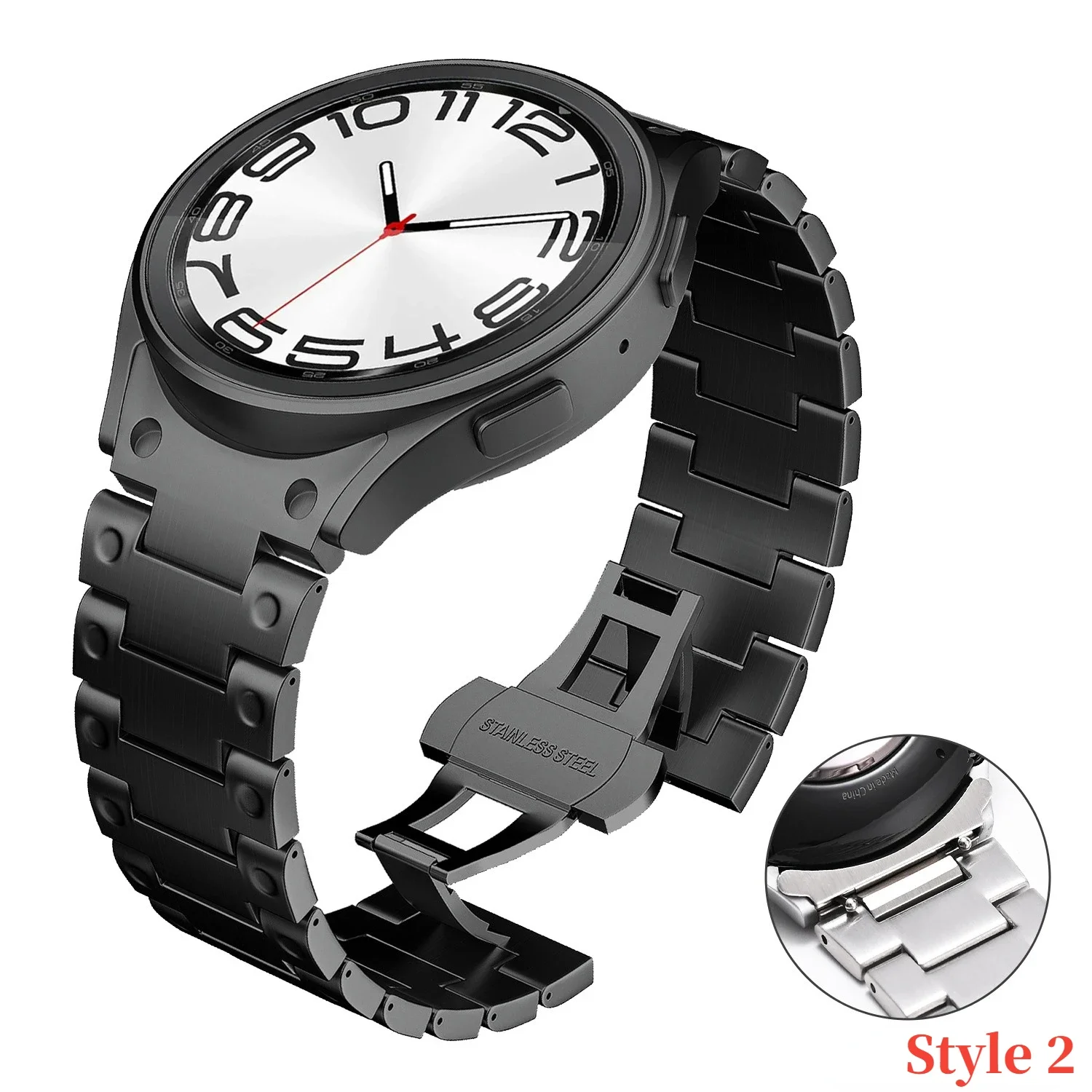 Metal Strap for Samsung Galaxy Watch 7 6 5 44mm 40mm Stainless Steel Replacement Wristband for Galaxy 6 4 Classic 47mm 46mm 43mm