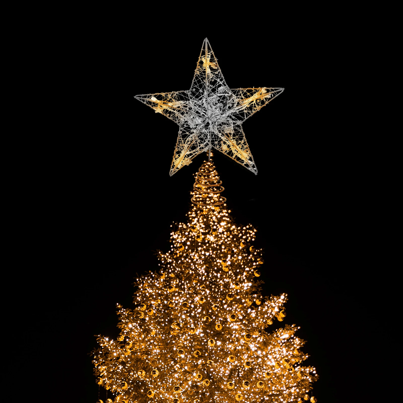 

1pc Luminous Star Christmas Tree Topper Treetop Christmas Ornament Decor Led Ornament Xmas Tree Decoration Festive Party Home