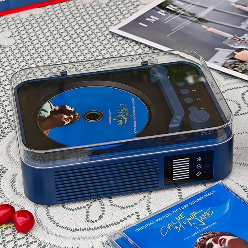 Reproductor de CD HIFI bidireccional Bluetooth 5,0, altavoz incorporado, reproductor de música, luz de espectro LED, Control remoto por infrarrojos recargable