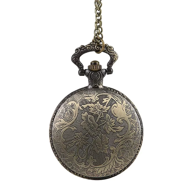 Bronze Classic Soldier Tank Car Pocket Watch Large Classical Military Style Soldier Embossed Pocket Watch