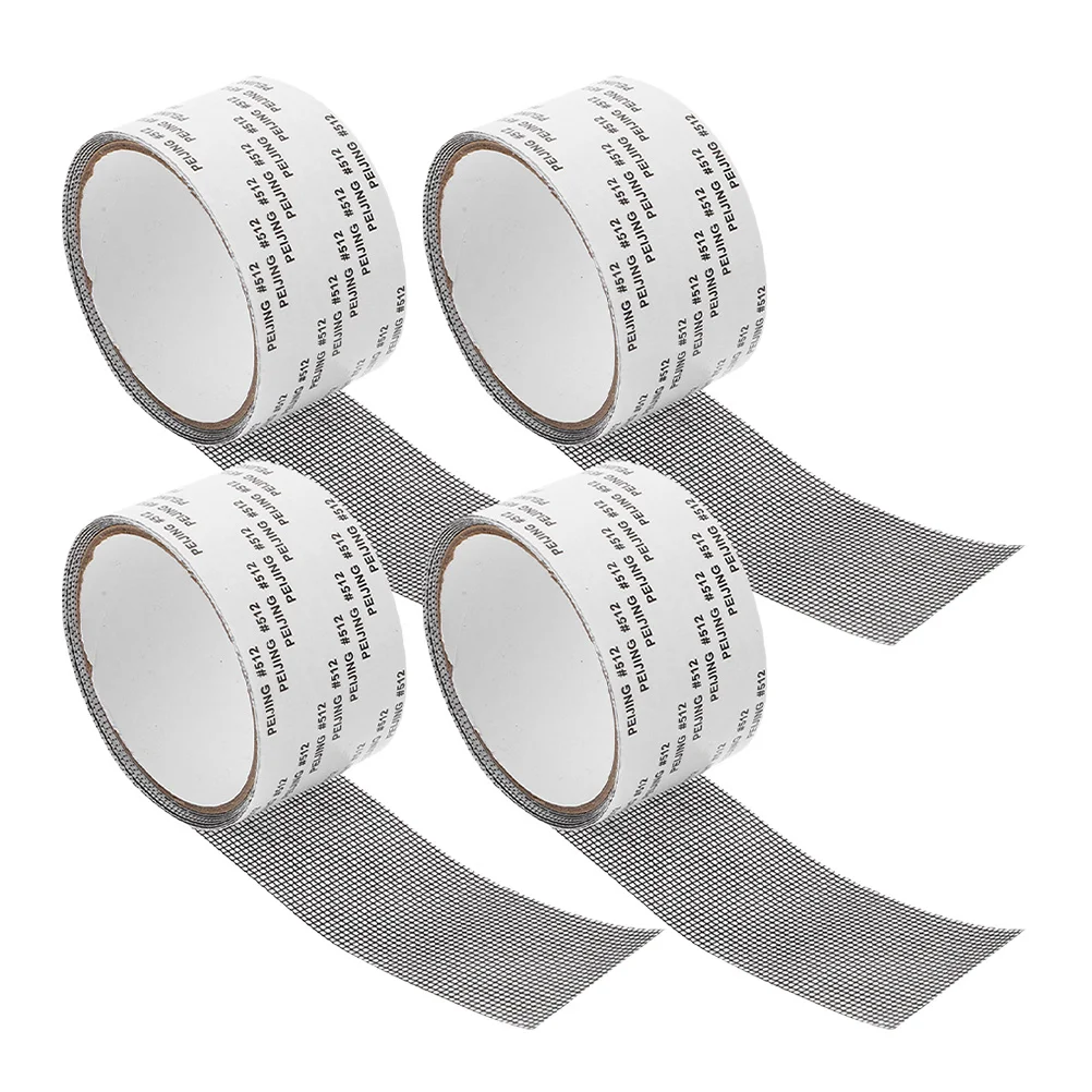4 rollos de cinta de reparación de pantalla, adhesivo fuerte de PVC, parche de malla impermeable para ventana, puerta, tienda, piscina, Kit de reparación de Rv