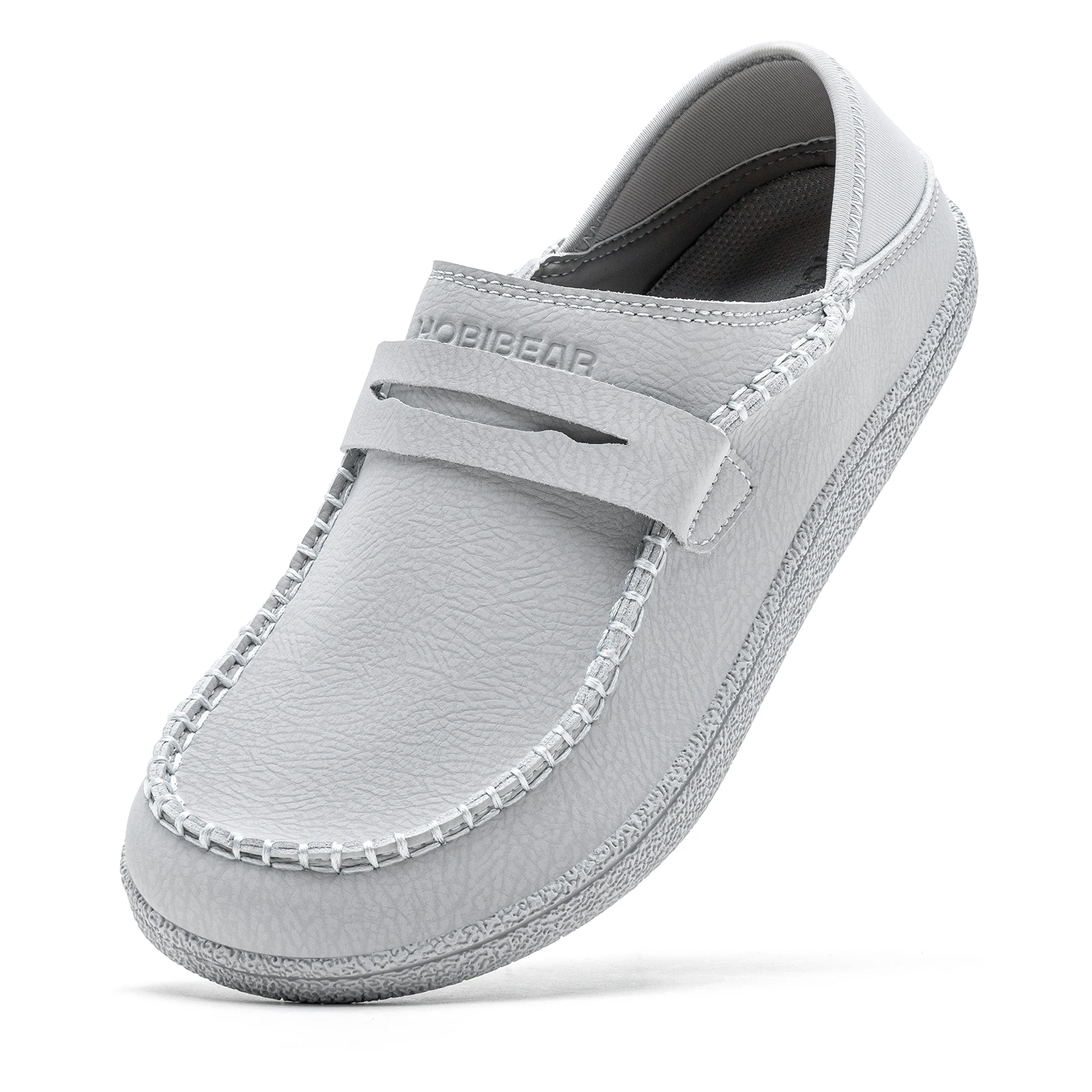HOBIBEAR Women's Wide Width Barefoot Loafers Slip-On Lightweight Comfortable Faux Leather Casual Flats