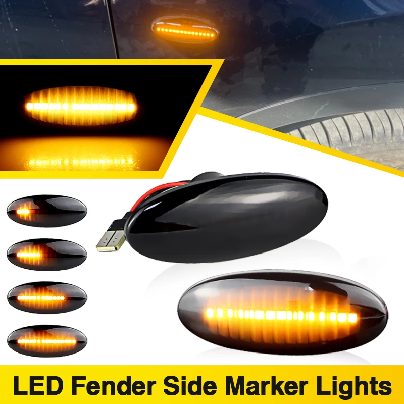 2/10PCS LED Light Side Marker Dynamic Fender Turn Signal Lamp For Nissan Navara D22 NP300 Frontier Bravado PickUp Terrano 98-05
