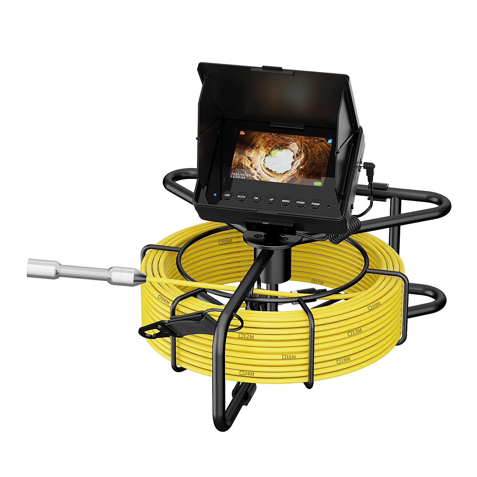 GAMWATER Sewer Borescope 4.3Inch HD 1200TVL 16GB DVR IP68 Waterproof 8500mAH Pipe Inspection Endoscope Camera with 5mm 10/20/30M