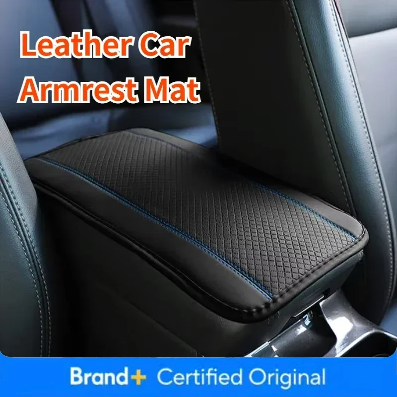 Car Armrest Storage Box Mat, Leather Car Center Console Cover Protector, Auto Interior Accessories for 90% Automotive SUV Truck