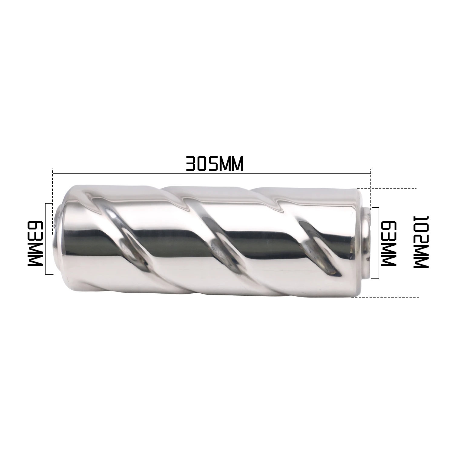 Universal Track Exhaust Resonator Muffler Stainless Steel 201 Spiral inner tube for 2.5/2 inch Exhaust Muffler