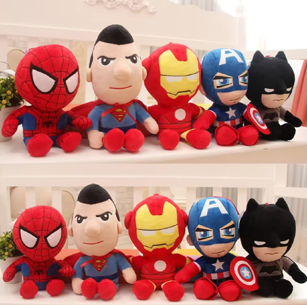 

27cm-30cm Marvel Avengers series soft-filled male Spiderman movie doll; Captain America as a hero; steel children's