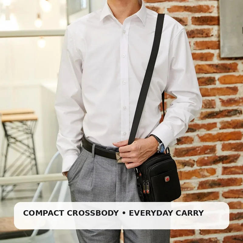Men's Oxford Cloth Waist Bag Belt Pouch Crossbody Shoulder Bag Phone Holster Casual Sports Canvas Small Messenger Bag