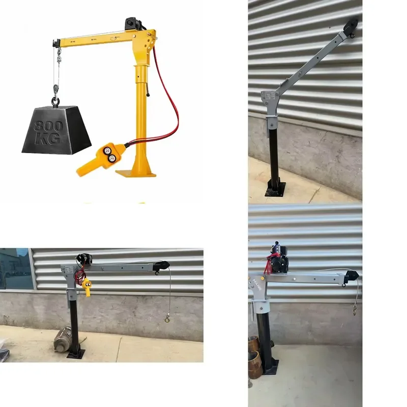 durable 500kg 1000kg Portable Truck Jib Crane 12V 24V Vehicle Mounted Crane with Manual/Electric Winch