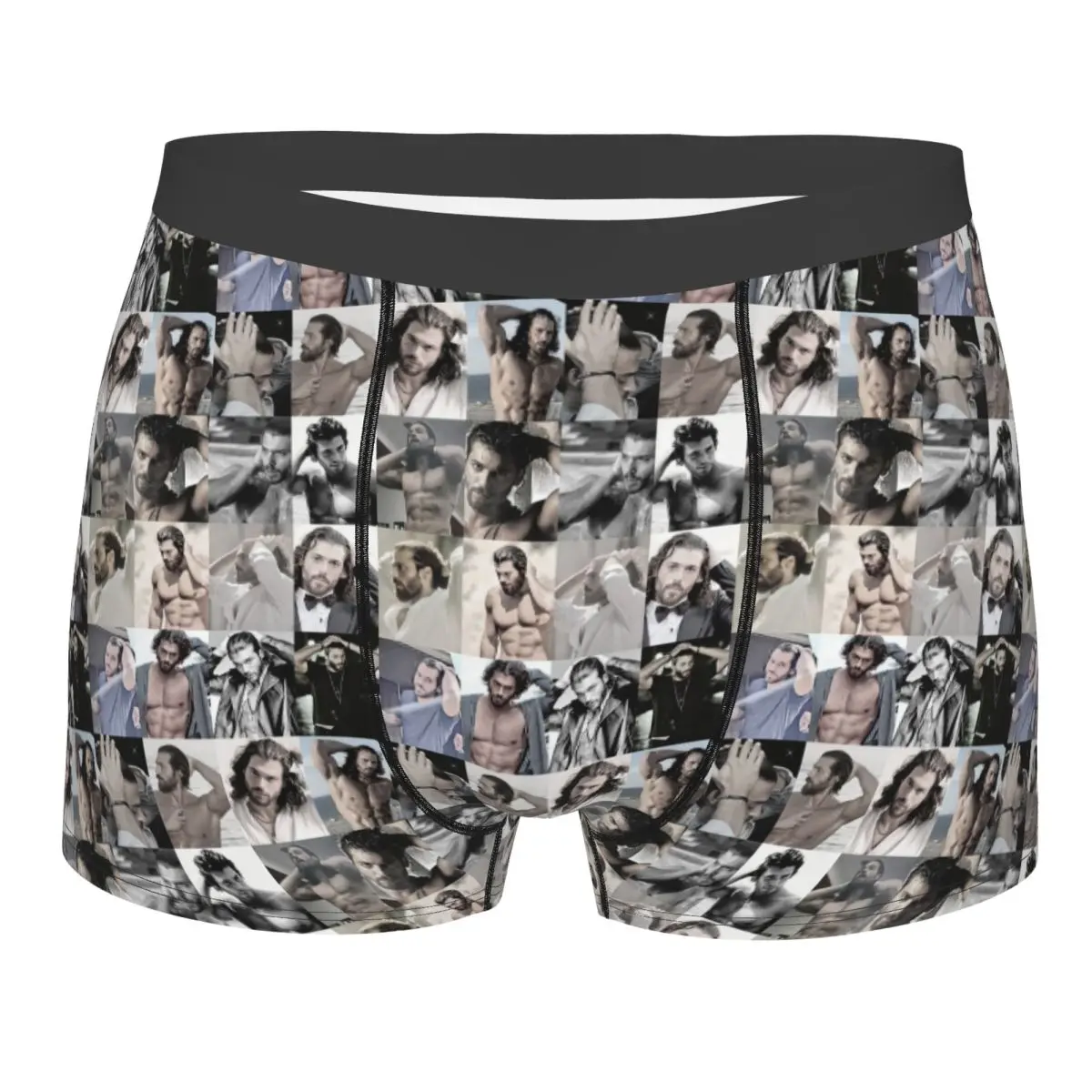 Boxer Underpants Shorts Actor Can Yaman Photo Panties Male Breathable Underwear for Homme Man Boyfriend Gifts