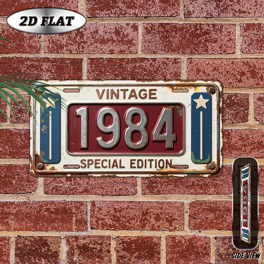 2D Flat, [2D Flat] 1pc 1984 Special Edition Vintage Metal Sign - 1984 Year-Birth Gift, Retro Aluminum Wall Plaque for /Outdoor,