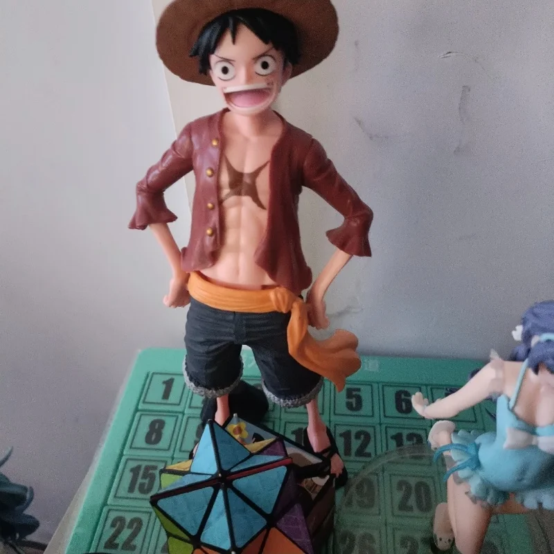 New One Piece King Luffy Smiley Face Luffy Mengqi D Luffy Dazu Stand Face Changing Doll Handmade Assembly Ornament Birthday Gift