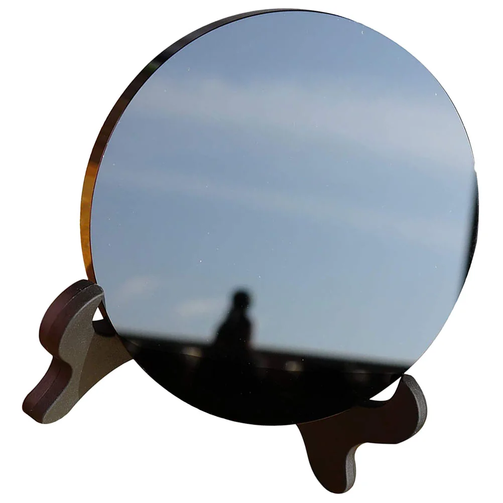

Obsidian Stone Mirror Black Scrying Feng Shui for Mother Decor Restaurant Decorative Effect