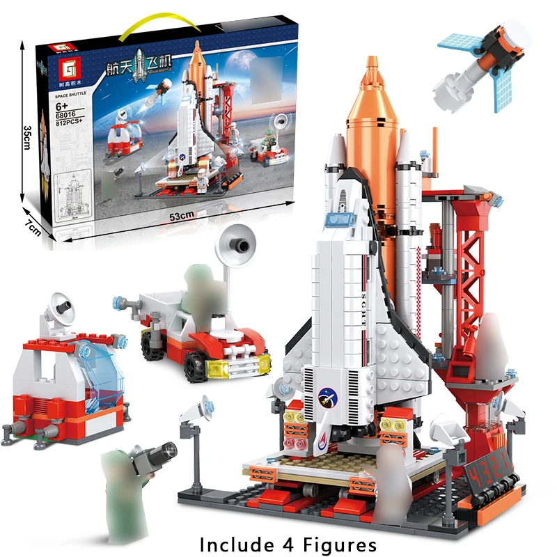 

Aviation Spaceport Model Space Shuttle Rocket Launch Center Construction Building Blocks MOC Spaceship Kids Bricks Toy