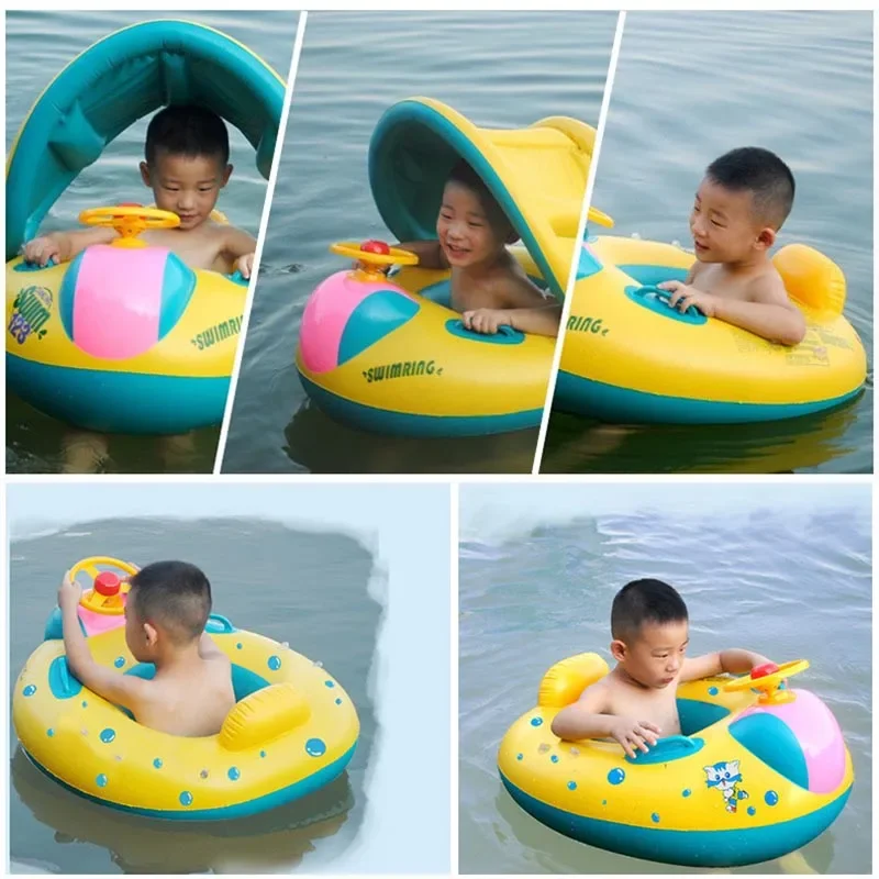 Baby Swim Float Ring Inflatable Infant Floating Kids Swimming Pool Accessories Circle Bathing Inflatable Double Raft Rings Toys