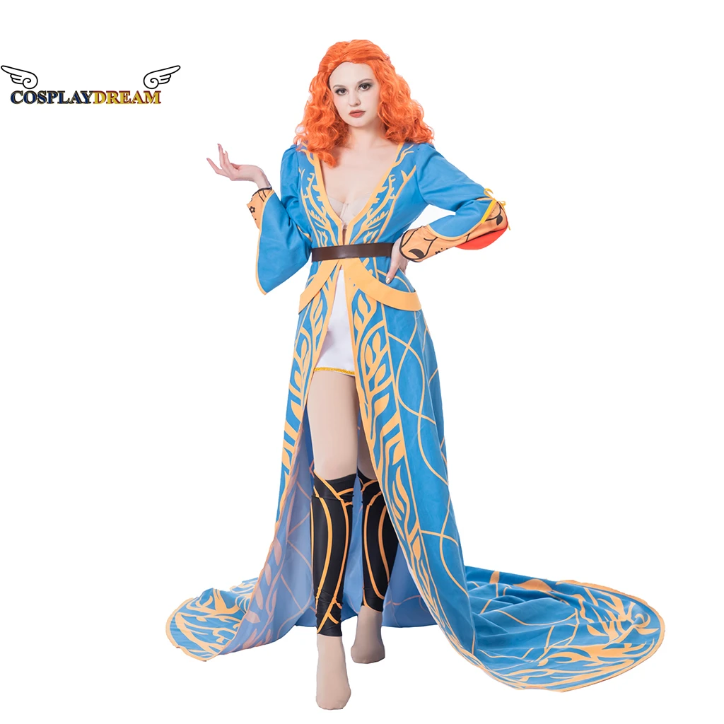 

Sorceress Triss Merigold Cosplay Costume Alternative Look DLC Outfit Sexy Sorceress Costume Dress Robe for Women Adult