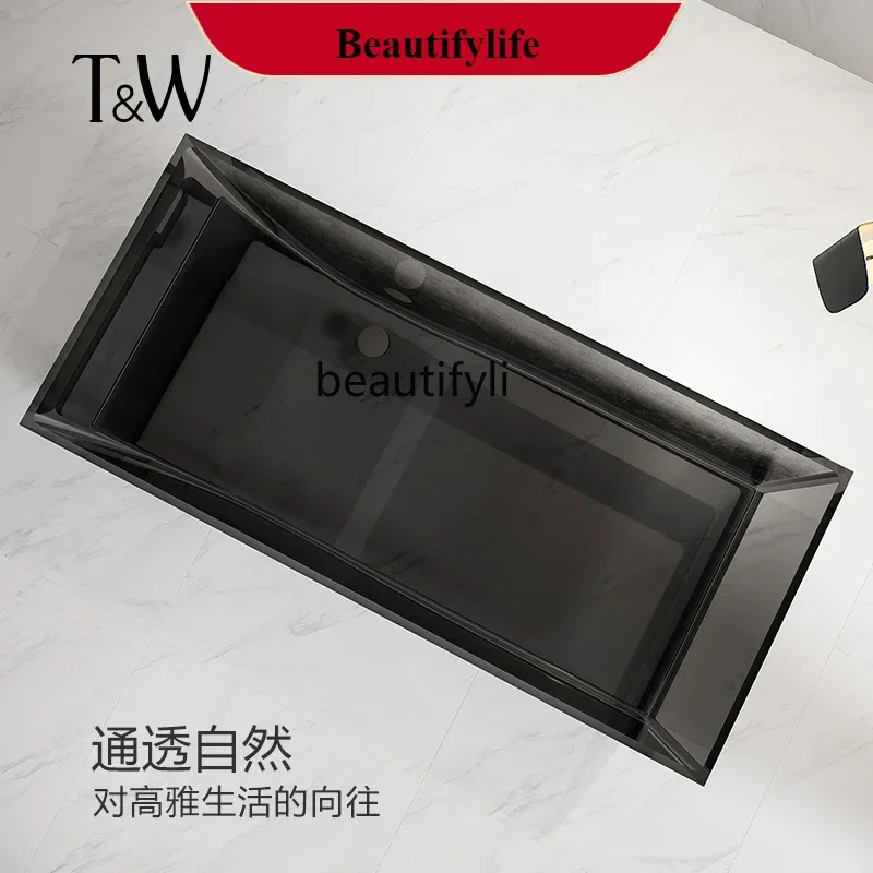 

F18 Transparent resin bathtub household small apartment independent rectangular hotel B & B, bathtub