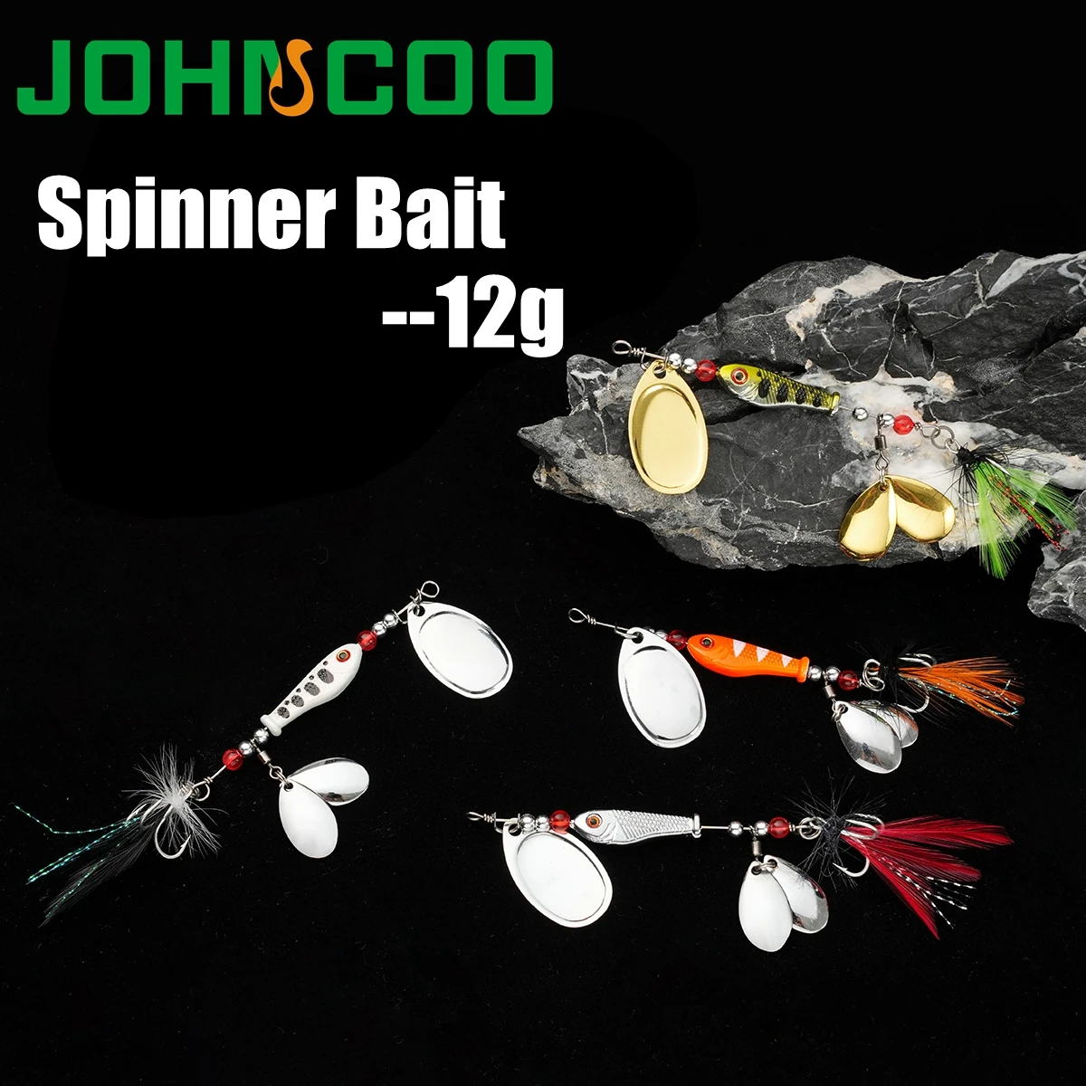 Спиннерная приманка, приманка для ложки, 12 г, металлическая рыболовная приманка, жесткая приманка для окуня с крючками, перо для щуки Спиннерная приманка, приманка для ложки, 12 г, металлическая рыболовная приманка, жесткая приманка для окуня с крючками, перо для щуки