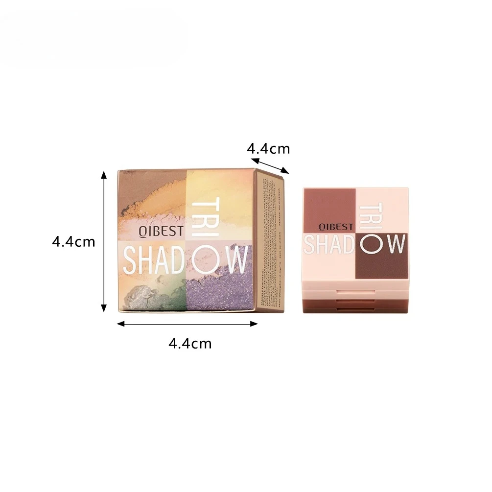 QIBEST 3 w 1 Matowa Paleta Cieni do Powiek i Różu Wielokolorowy Rozświetlacz Puder do Róży Makijaż Twarzy Paleta Cieni do Powiek Kosmetyki Damskie