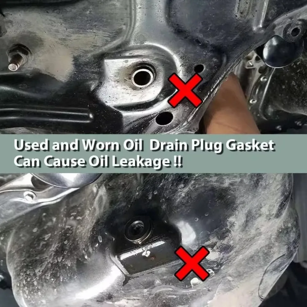 Iron Transmission Drain Plug Gasket Car Engine Oil Pan Plug Leakproof Sealing Washer 12157-10010 Replace Parts for Toyota Lexus