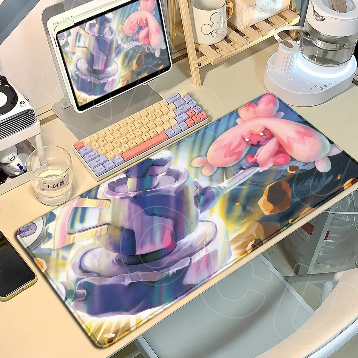 P-pokemon Tinkaton Anime Wallpaper Mouse Pad XXL Office Keyboard Rug Rubber Speed Mat 90x40cm Washable Carpet Gaming Accessories