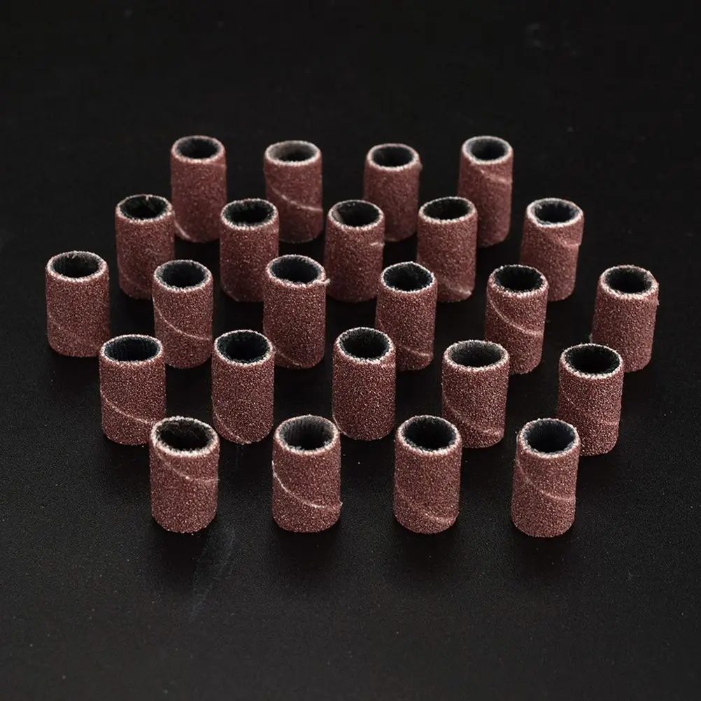 

100pcs Diamond Sanding Ring Drill Bits Hard Corundum Nail Polisher Manicure Tools Grinding Head Accessories