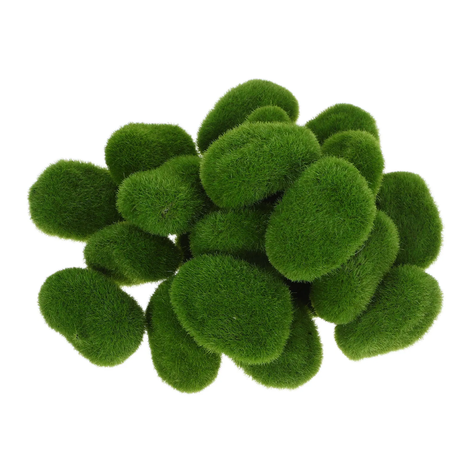 

20Pcs Realistic Artificial Moss Stones Faux Green Decorative Rocks for Indoor Plants Potted Plant Topper Crafting Table