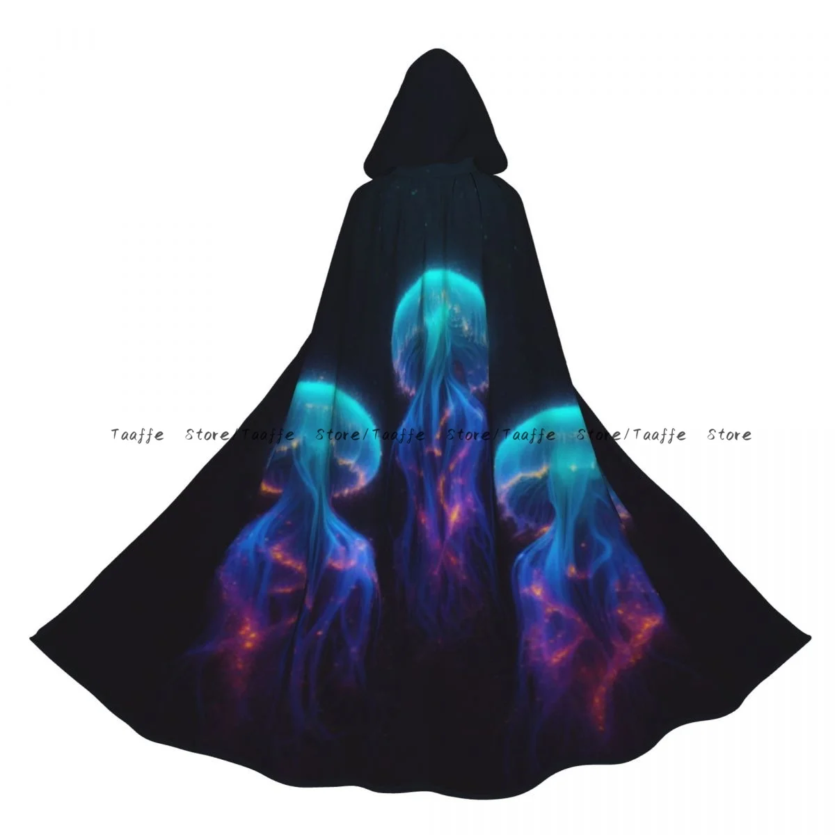 

Длинный халат ведьмы с капюшоном, медуза в глубоком космосе, плащ на Хэллоуин, костюмы для косплея для взрослых