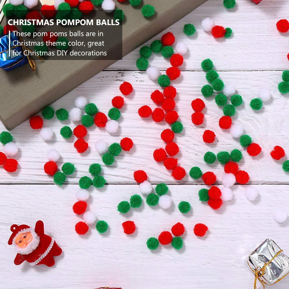 4 แพ็คคริสต์มาส Pompons DIY วัสดุ Ball ตุ๊กตาลูกบอลสีสัน Fluffy Pompom Poms