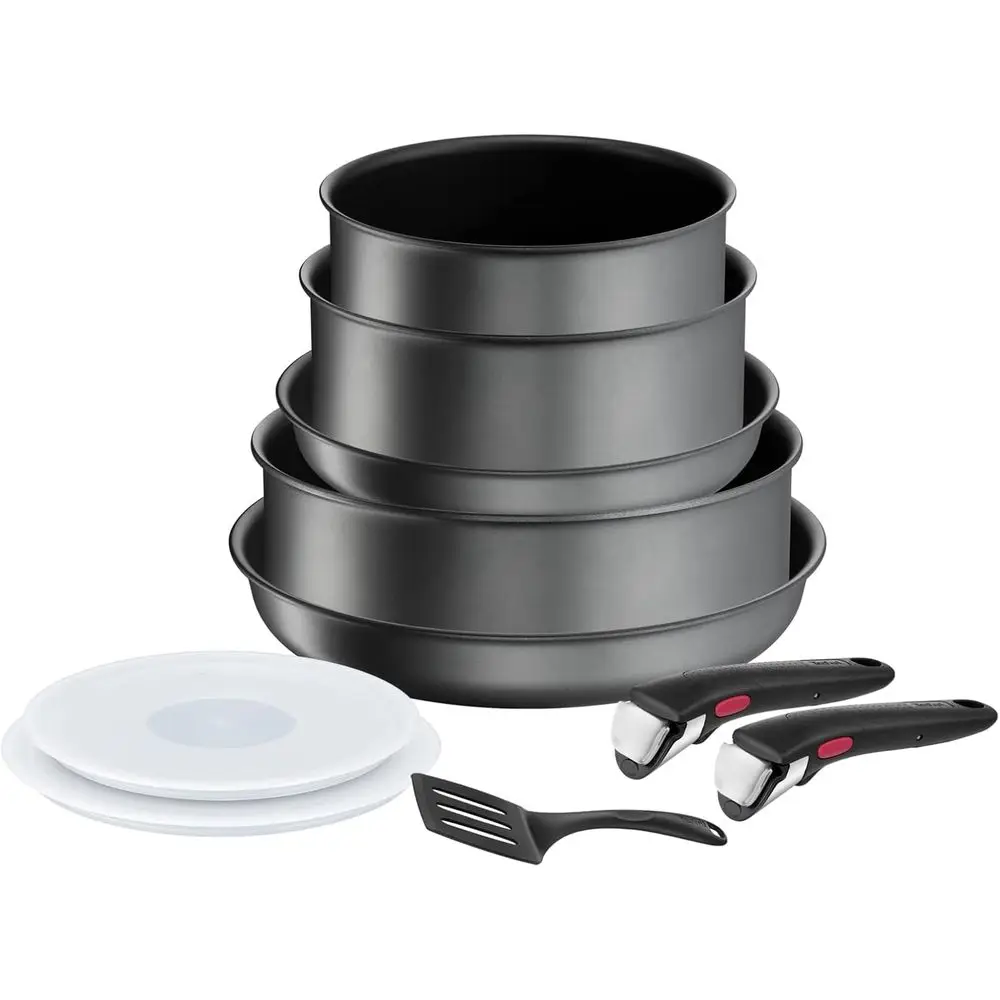 

Teal Ingenio Daily Che ON 10 piece Non-Stick Induction Pan Set, 22&26cm rying pans, 18&20cm Sauans, 24cm Sautepan, 18&20cm Herme