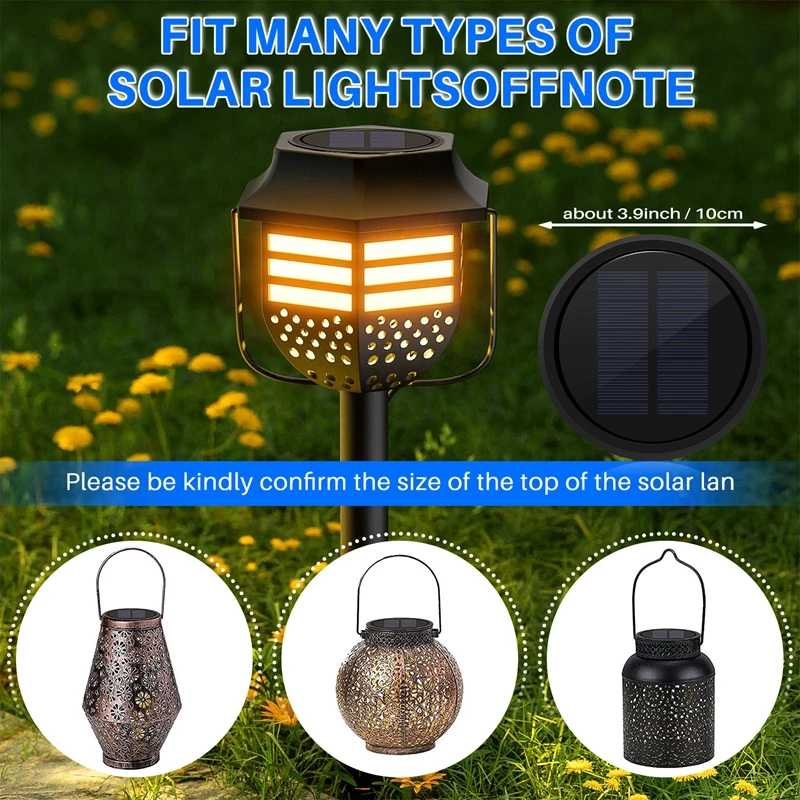 1 Pack Big Solar Light Replacement Top For Outdoor Hanging Lanterns, More Powerful More Energy Efficient