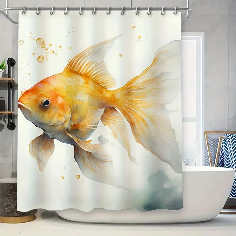 

Goldfish Shower Curtain Bath Decor Waterproof Fabric Printing Home Decoration Window Treatment Modern Bathroom Shower Curtains i