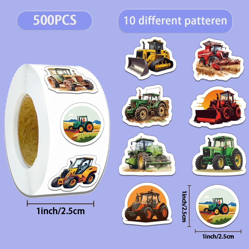 500 Stück Traktor-Belohnungsaufkleber, Rolle, Schule, Lehrer, Party-Dekoration, Siegeletiketten für Studenten, Scrapbooking