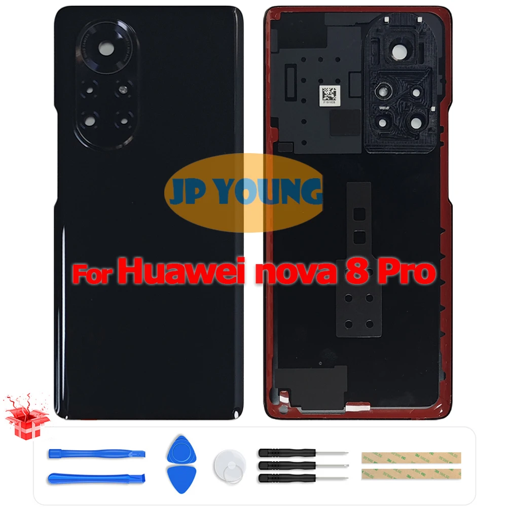 Оригинальная задняя крышка-корпус из стекла с линзой камеры для Huawei nova 8 Pro 5G BRQ-AN00, BRQ-AL00 - Замена