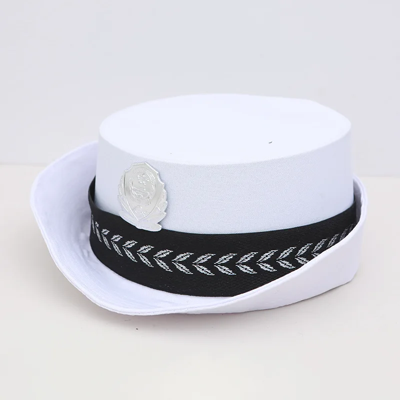 Military Hat Army Peaked Children Stage Performance Traffic Police wide-brimmed Security Uniforms Accessories 8M195