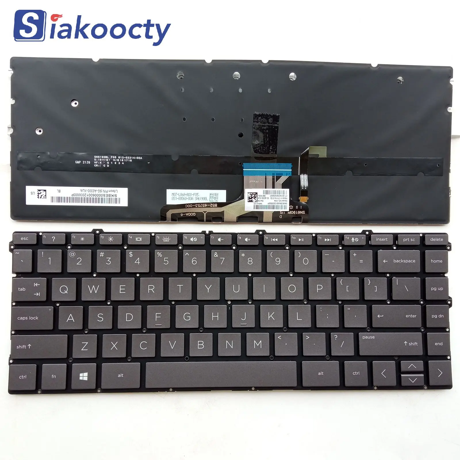 

grey US Backlit Keyboard For HP Spectre 13-aw0000 x360 13t-aw000 13-aw1000 13-aw2000