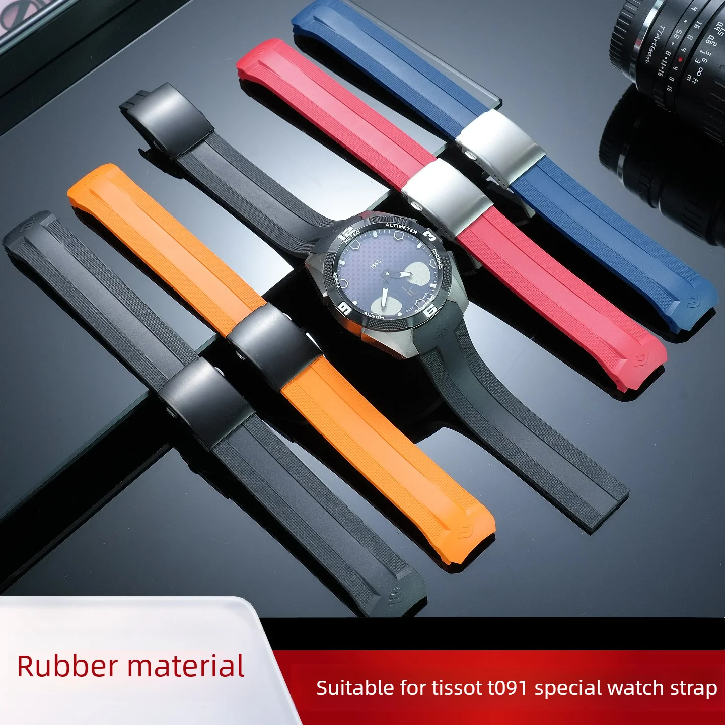 Outdoor Waterproof Rubber Strap Replacement Bracelet Is Suitable for Tissot 1853 Special Touch Screen Tengzhi Series T091.420A